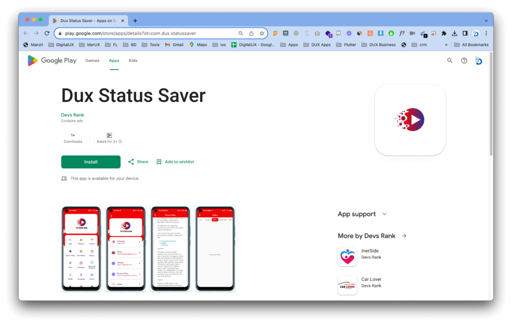 Dux Status Saver Mobile App » DevsRank Dux Status Saver Mobile App