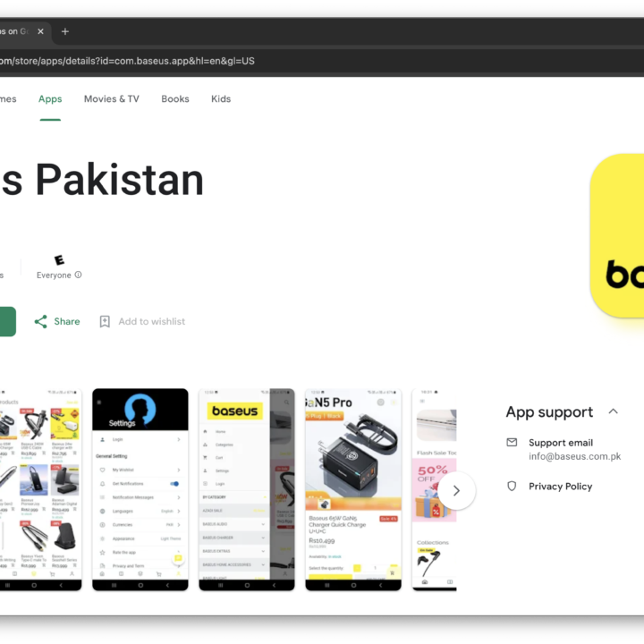 Baseus Pakistan Mobile App » DevsRank