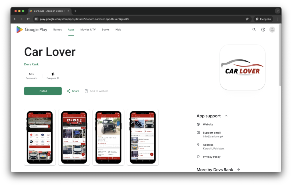 Car Lover Mobile App » DevsRank Car Lover Mobile App » DevsRank